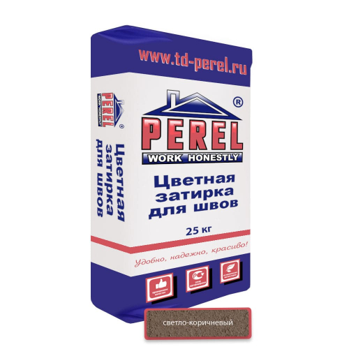 Цветная декоративная затирочная смесь Perel RL светло-коричневая Зима